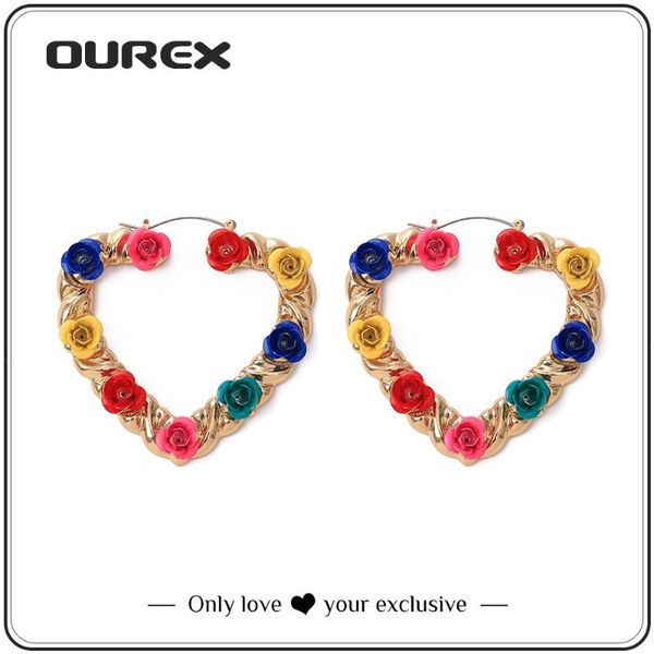 hoop & huggie ourex 2021 fashion punk style metal heart earrings multicolour flower for women party jewelry wholesale, Golden;silver
hoop & huggie ourex 2021 fashion punk style metal heart earrings multicolour flower for women party jewelry wholesale, Golden;silver