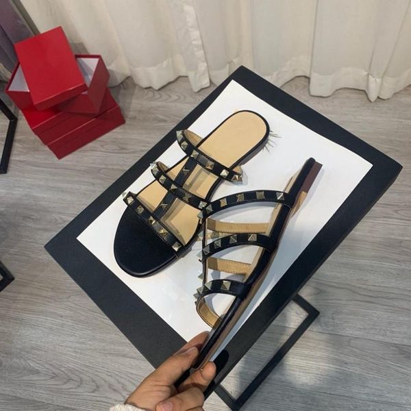 slippers women shoes rivets summer flat leather flip flop ladies candy color outdoor women's beach casual zapatos de mujer, Black
slippers women shoes rivets summer flat leather flip flop ladies candy color outdoor women's beach casual zapatos de mujer, Black