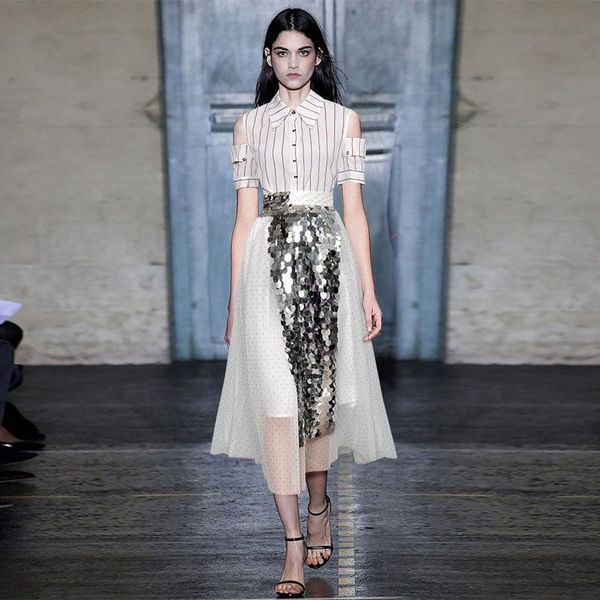gedeon fashion designer outfit suits striped strapless short sleeve womens sequined summer tulle sequins skirt midi set two piece dress, White
gedeon fashion designer outfit suits striped strapless short sleeve womens sequined summer tulle sequins skirt midi set two piece dress, White