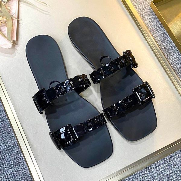 designers women jelly colors chain slipper italy brand woman pvc flat heels sliders sandy beach sandals low heel slippers luxurys designer s, Black
designers women jelly colors chain slipper italy brand woman pvc flat heels sliders sandy beach sandals low heel slippers luxurys designer s, Black
