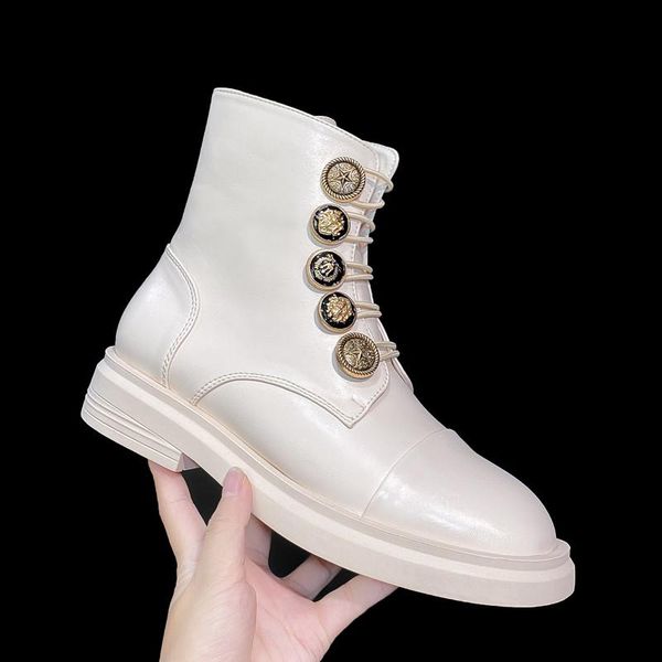 boots vintage button women motorcycle fashion soft leather autumn winter flats female shoes casual ankle, Black
boots vintage button women motorcycle fashion soft leather autumn winter flats female shoes casual ankle, Black