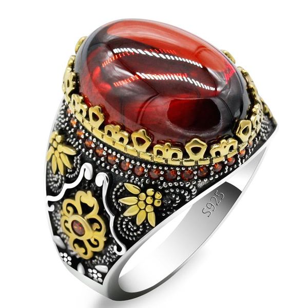 cluster rings style turkish 925 sterling silver men's red zircon ring, vintage design, with cz punk rock male ring t, Golden;silver
cluster rings style turkish 925 sterling silver men's red zircon ring, vintage design, with cz punk rock male ring t, Golden;silver