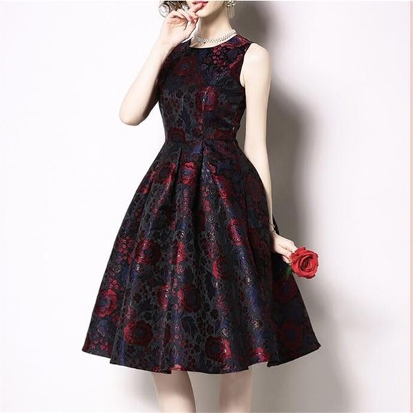 summer european runway dress women's o neck sleeveless vintage printing vest ladies beach sundress party vestidos 210603, Black;gray
summer european runway dress women's o neck sleeveless vintage printing vest ladies beach sundress party vestidos 210603, Black;gray