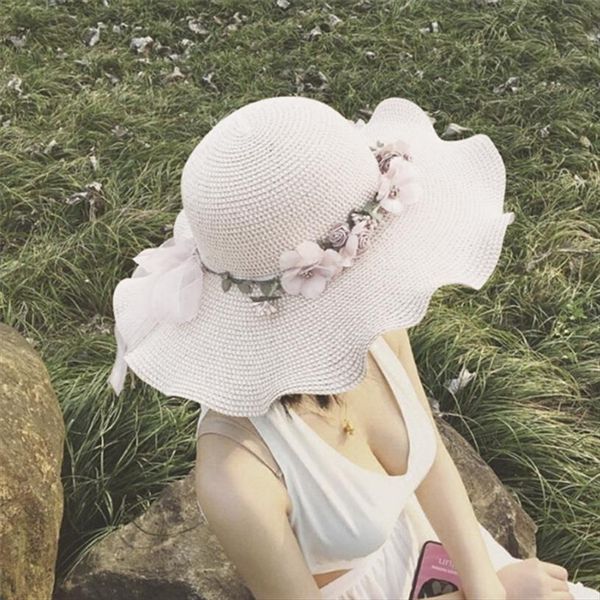 summer elegant womens sun hat flower straw wide brim sea beach bone capeline chapeaux for lady, Blue;gray
summer elegant womens sun hat flower straw wide brim sea beach bone capeline chapeaux for lady, Blue;gray