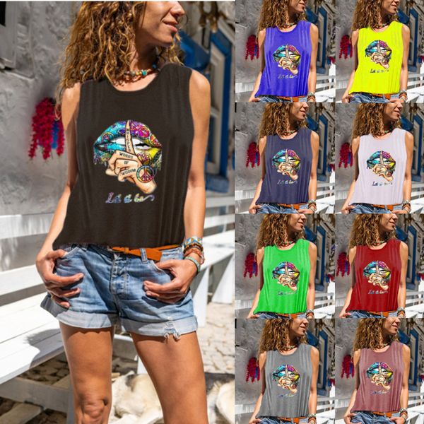 2021 spring and summer new women's casual printed sleeveless t-shirt large vest top, White
2021 spring and summer new women's casual printed sleeveless t-shirt large vest top, White