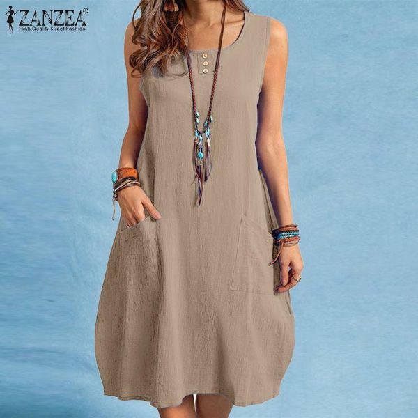 casual dresses women elegant knee-length sundress zanzea summer o neck sleeveleess solid dress bohemian tanks vestidos sarafans robe, Black;gray
casual dresses women elegant knee-length sundress zanzea summer o neck sleeveleess solid dress bohemian tanks vestidos sarafans robe, Black;gray