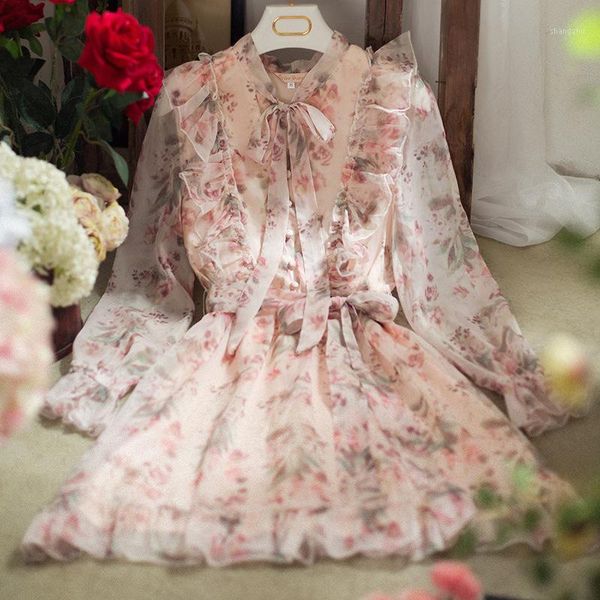 casual dresses floral print bow sweet ruffle dress chiffon women lace up elegant mini waisted buttons fairy maiden summer vestidos, Black;gray
casual dresses floral print bow sweet ruffle dress chiffon women lace up elegant mini waisted buttons fairy maiden summer vestidos, Black;gray