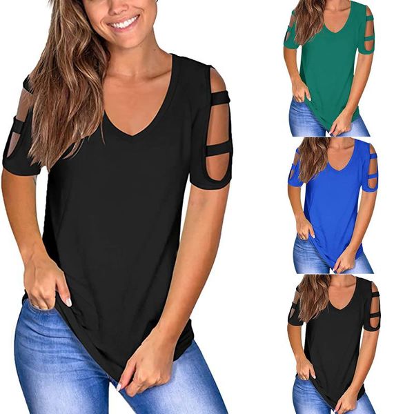 women's t-shirt solid v-neck for women summer casual strapless regular sleeve ladies tshirt femme camisetas de mujer, White
women's t-shirt solid v-neck for women summer casual strapless regular sleeve ladies tshirt femme camisetas de mujer, White