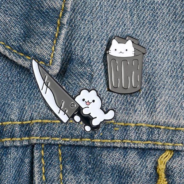 pins, brooches fashion enamel funny dagger cat brooch spoof cartoon bow tie clothing jewelry cowboy all-match badge for men women, Gray
pins, brooches fashion enamel funny dagger cat brooch spoof cartoon bow tie clothing jewelry cowboy all-match badge for men women, Gray