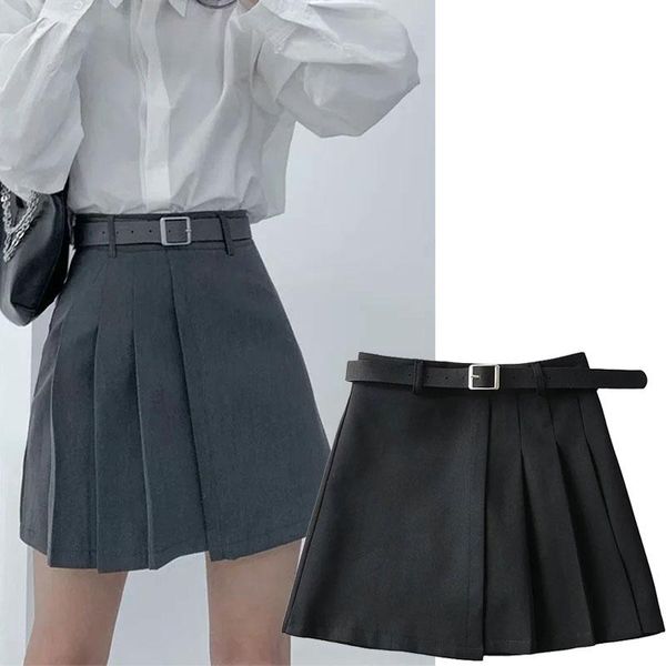 skirts spring 2021 women's high waist a-line skirt short style + belt fashion all-match irregular pleated black grey
skirts spring 2021 women's high waist a-line skirt short style + belt fashion all-match irregular pleated black grey