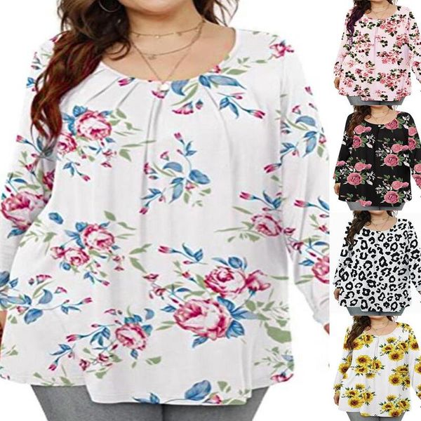 women's blouses & shirts womens long sleeve round blouse neck printed loose casual shirt women elegant haut femme camisetas mujer, White
women's blouses & shirts womens long sleeve round blouse neck printed loose casual shirt women elegant haut femme camisetas mujer, White