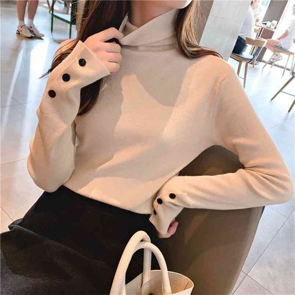 women's turtleneck sweater pullovers warm thin stretch winter buttons long sleeve knitwear autumn female s jumper 210522, White
women's turtleneck sweater pullovers warm thin stretch winter buttons long sleeve knitwear autumn female s jumper 210522, White