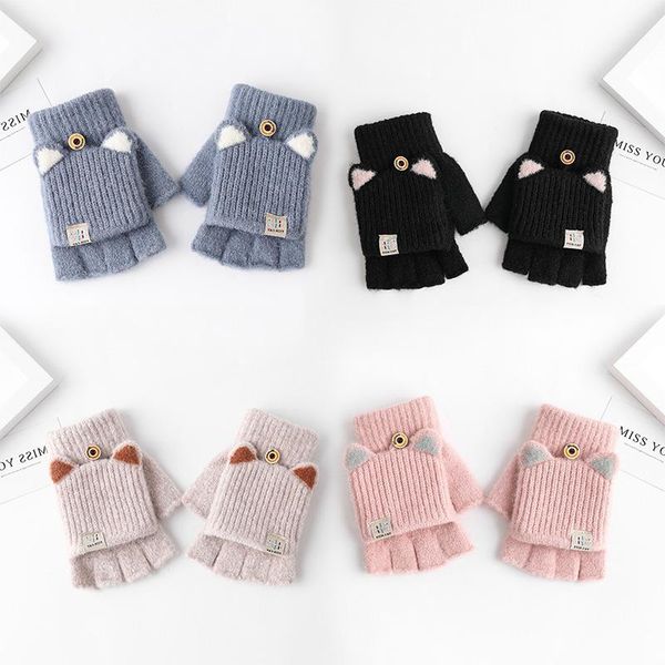 five fingers gloves fashion women half finger girls cute sweet cat shaped warm knitted with flip cover fingerless mittens, Blue;gray
five fingers gloves fashion women half finger girls cute sweet cat shaped warm knitted with flip cover fingerless mittens, Blue;gray