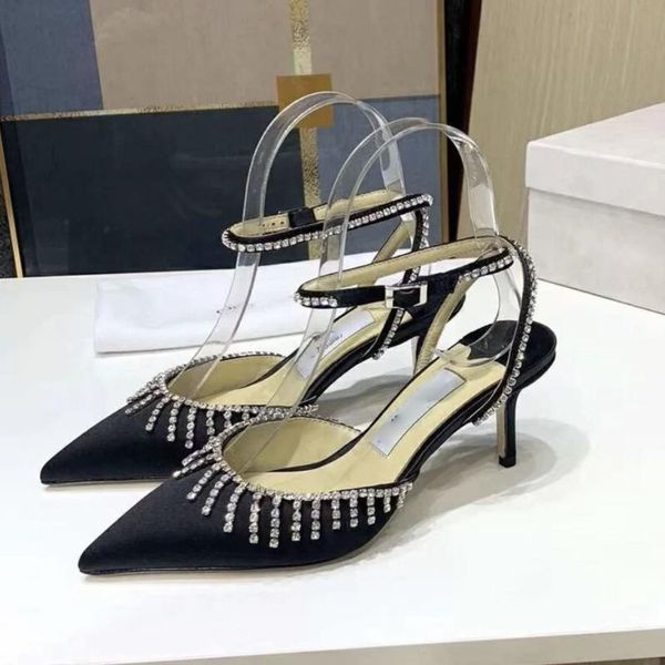 sandals luxury shoes 2021 summer high heels pointed toe stiletto crystal fashion women female brand, Black
sandals luxury shoes 2021 summer high heels pointed toe stiletto crystal fashion women female brand, Black
