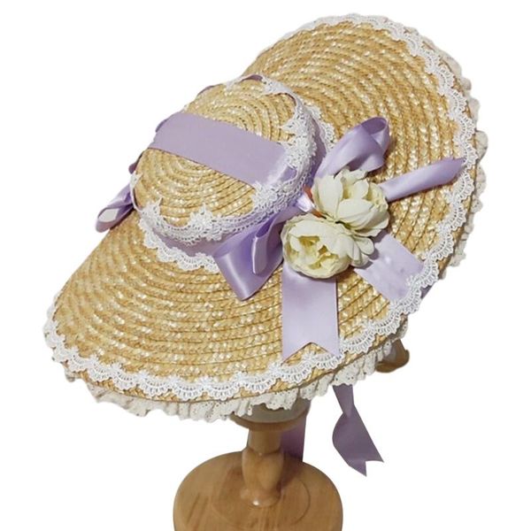 wide brim hats 28gd japanese lolita sweet straw sun hat lace ribbon bow tea party flat cap, Blue;gray
wide brim hats 28gd japanese lolita sweet straw sun hat lace ribbon bow tea party flat cap, Blue;gray