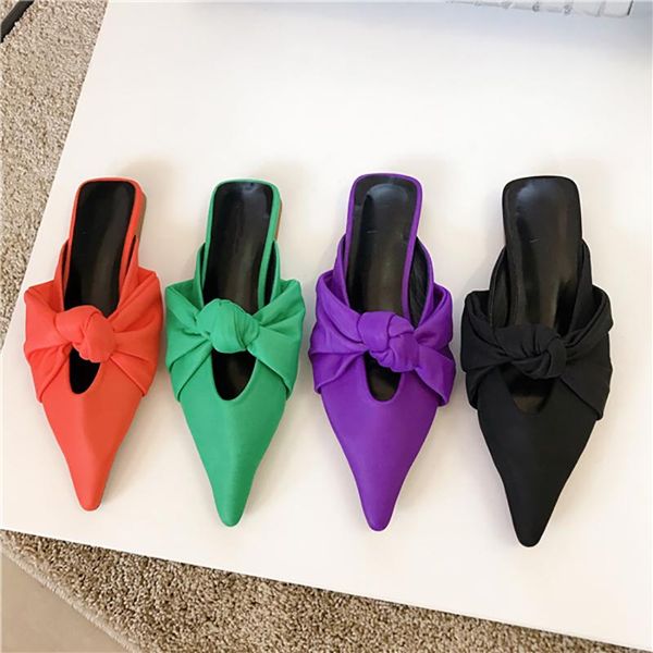 pointed toe slippers bow flats heeled black/purple/orange/green fashion slides beach shoes elegant candy color size 35-39
pointed toe slippers bow flats heeled black/purple/orange/green fashion slides beach shoes elegant candy color size 35-39