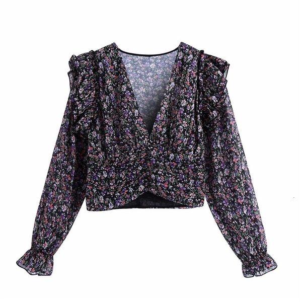 women's blouses & shirts women autumn fashion floral print v-neck za short chiffon blouse female elegant puff sleeve ruffle pleate, White
women's blouses & shirts women autumn fashion floral print v-neck za short chiffon blouse female elegant puff sleeve ruffle pleate, White
