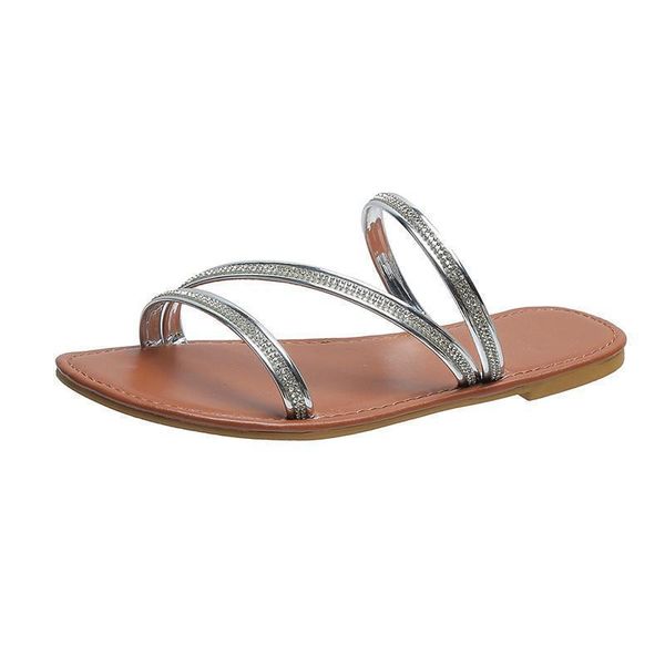 slippers 2021 comfortable and western style summer rhinestone thin strip round head flat bottom women's fashion sandals, Black
slippers 2021 comfortable and western style summer rhinestone thin strip round head flat bottom women's fashion sandals, Black