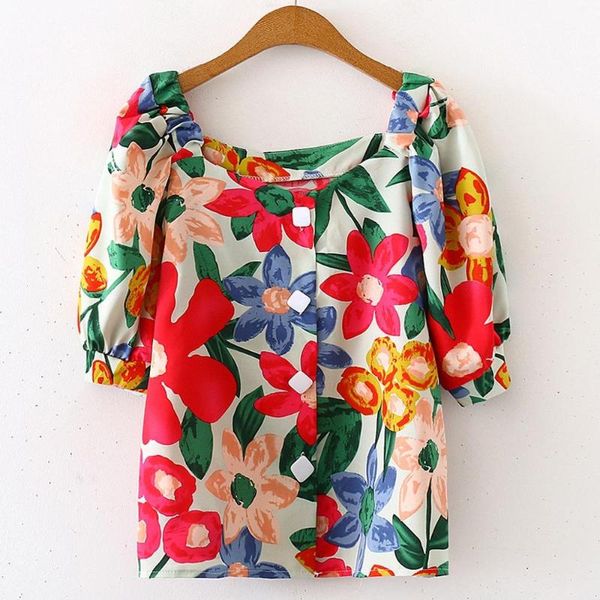 retro boho print chiffon blouse women square collar printing short sleeve #20 women's blouses & shirts, White
retro boho print chiffon blouse women square collar printing short sleeve #20 women's blouses & shirts, White