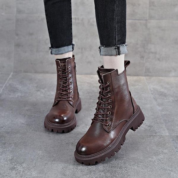 boots 2021 women's thick soled high soft british short plush leather cotton shoes, Black
boots 2021 women's thick soled high soft british short plush leather cotton shoes, Black
