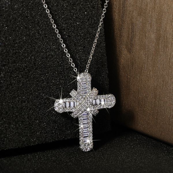 design necklace fashion pendant luxury jewelry popular hip hop women's diamond inlaid cross jesus hip-hop, Silver
design necklace fashion pendant luxury jewelry popular hip hop women's diamond inlaid cross jesus hip-hop, Silver
