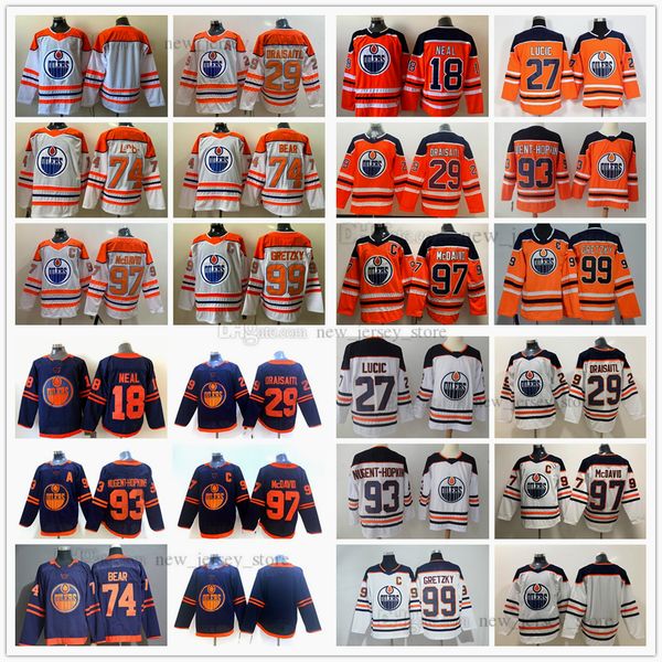 2021 reverse retro ice hockey gretzky 97 connor mcdavid jersey 74 ethan bear 29 leon draisait 93 ryan nugent-hopkins 27 milan lucic 18 neal, Black;red
2021 reverse retro ice hockey gretzky 97 connor mcdavid jersey 74 ethan bear 29 leon draisait 93 ryan nugent-hopkins 27 milan lucic 18 neal, Black;red