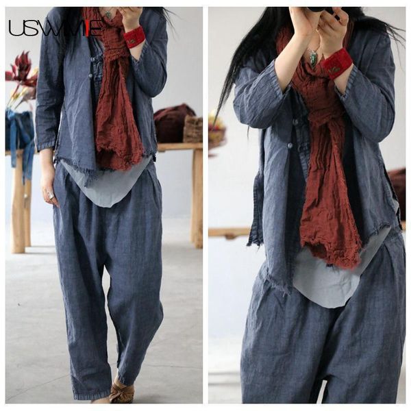 women's tracksuits 2 piece set women spring summer literature single breasted solid color comfort plus size two outfits, Gray
women's tracksuits 2 piece set women spring summer literature single breasted solid color comfort plus size two outfits, Gray