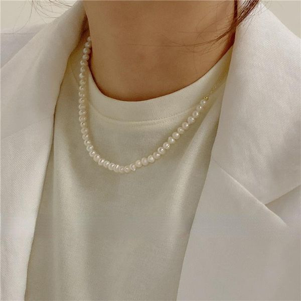chains women jewelry natural freshwater pearl bead necklace golden selling elegant temperament for gifts, Silver
chains women jewelry natural freshwater pearl bead necklace golden selling elegant temperament for gifts, Silver