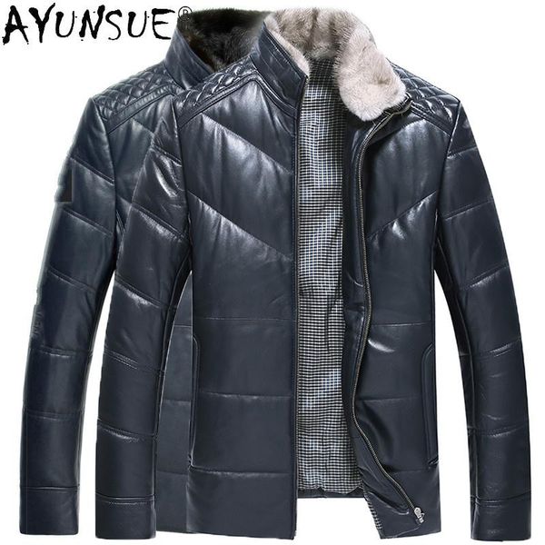 men's leather & faux akoosun 2021 winter clothing genuine down jacket real collar sheep shearling coat male jaqueta lxr328, Black
men's leather & faux akoosun 2021 winter clothing genuine down jacket real collar sheep shearling coat male jaqueta lxr328, Black