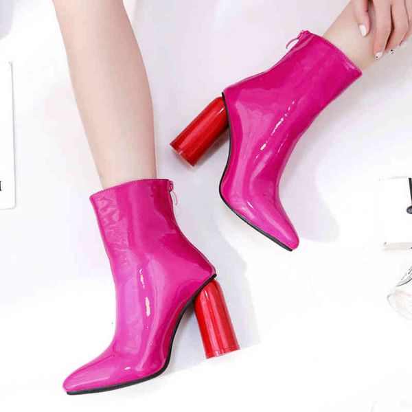 dress shoes zip ankle boots for women rose red patent leather high heels runway t-show dancing party short botas mujer p236 rrv7, Black
dress shoes zip ankle boots for women rose red patent leather high heels runway t-show dancing party short botas mujer p236 rrv7, Black