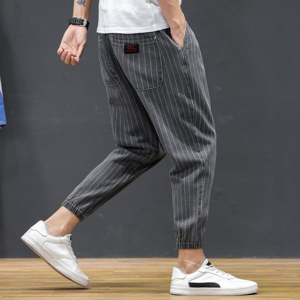 men's jeans ropa de hombre 2021 style lace-up elastic waist striped male harem cropped trousers youth loose plus size, Blue
men's jeans ropa de hombre 2021 style lace-up elastic waist striped male harem cropped trousers youth loose plus size, Blue