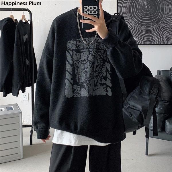 men's sweaters oversize men sweater autumn korean style fashion harajuku pullovers hip hop male knitted clothing, White;black
men's sweaters oversize men sweater autumn korean style fashion harajuku pullovers hip hop male knitted clothing, White;black