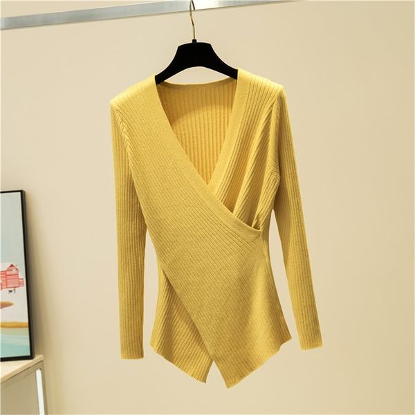 autumn winter women's korean v-neck irregular cross sweater solid color slim long-sleeved female knitted gx470 210507, White;black
autumn winter women's korean v-neck irregular cross sweater solid color slim long-sleeved female knitted gx470 210507, White;black