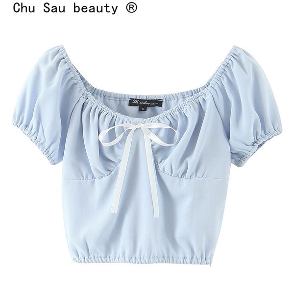 casual chic bow puff sleeve solid women crop holiday style fashion v-neck short blouses female ropa mujer 210508, White
casual chic bow puff sleeve solid women crop holiday style fashion v-neck short blouses female ropa mujer 210508, White