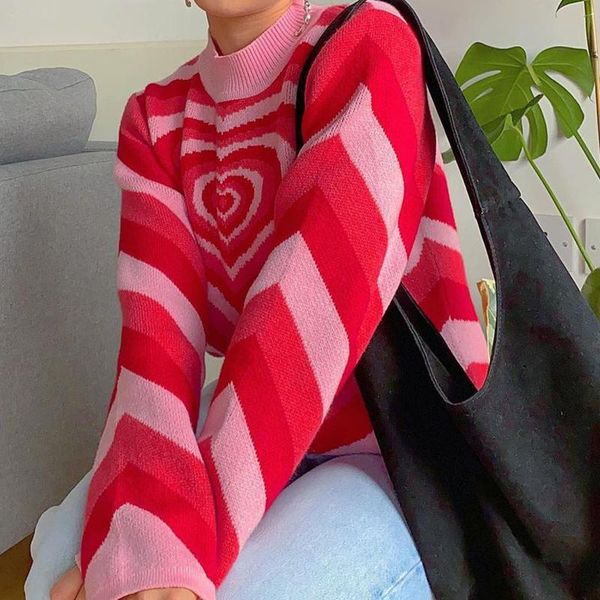 women's sweaters y2k heart print sweater casual loose knitted sweet cute kawaii jumpers women harajuku korean fall winter pullover kni, White;black
women's sweaters y2k heart print sweater casual loose knitted sweet cute kawaii jumpers women harajuku korean fall winter pullover kni, White;black
