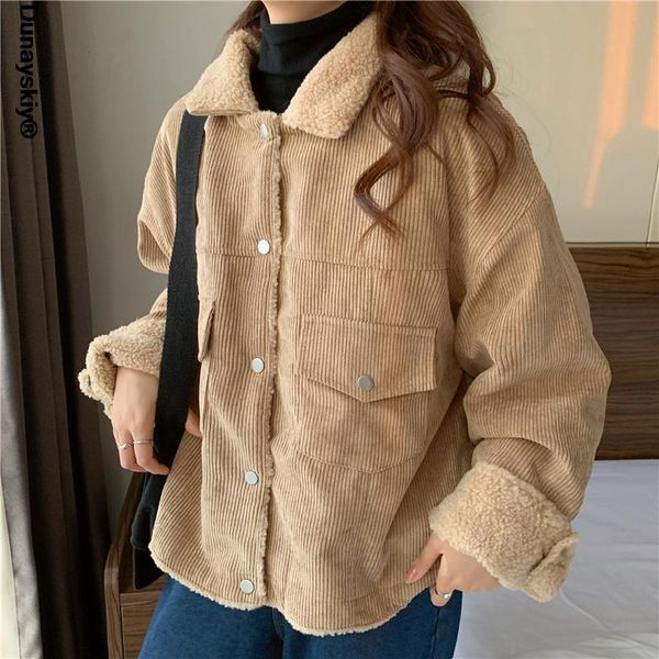 women's jackets 2021 corduroy woman jacket wool coats autumn winter warm clothes pockets fashion single breasted solid vintage, Black;brown
women's jackets 2021 corduroy woman jacket wool coats autumn winter warm clothes pockets fashion single breasted solid vintage, Black;brown