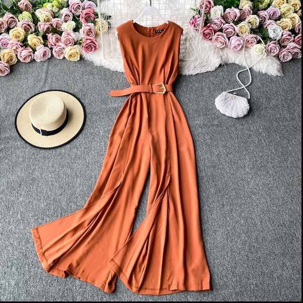 autumn office elegant women rompers round neck high waist sleeveless casual wide leg playsuits fashion, Black;white
autumn office elegant women rompers round neck high waist sleeveless casual wide leg playsuits fashion, Black;white