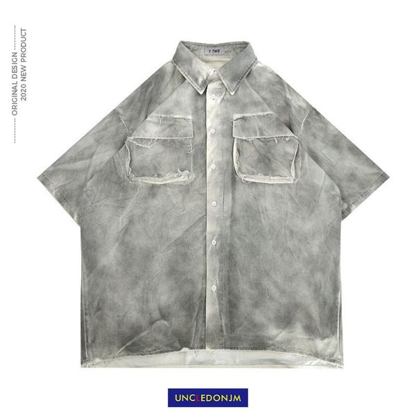 retro tie-dye shirt men's short-sleeved loose hip hop streetwear korean shirt-t685 casual shirts, White;black
retro tie-dye shirt men's short-sleeved loose hip hop streetwear korean shirt-t685 casual shirts, White;black
