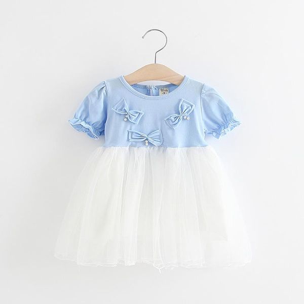 girl's dresses summer princess dress little girl costume cute design style pure cotton clothing sky blue girls clothes, Red;yellow