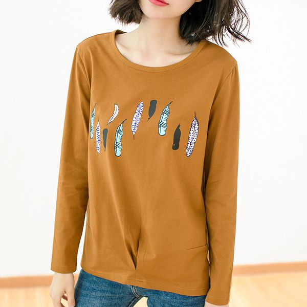women's t-shirt printed shirts, , cotton shirts with long sleeves, plus size 5nbc, White
women's t-shirt printed shirts, , cotton shirts with long sleeves, plus size 5nbc, White