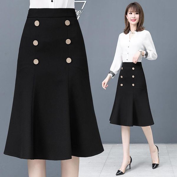 skirts 2021 spring summer women fashion breasted office lady ruffles black skirt solid high waist fishtail midi jupe femme y737
skirts 2021 spring summer women fashion breasted office lady ruffles black skirt solid high waist fishtail midi jupe femme y737