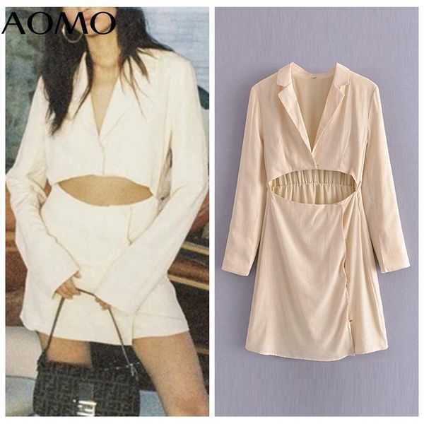 casual dresses aomo women cut-out party dress blazer long sleeve vintage style females mini vestidos 3w119a, Black;gray
casual dresses aomo women cut-out party dress blazer long sleeve vintage style females mini vestidos 3w119a, Black;gray