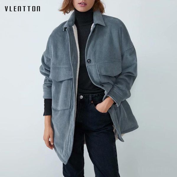 women's jackets autumn winter warm corduroy solid jacket women casual loose plus velvet bomber long coat female outwear chaqueta mujer, Black;brown
women's jackets autumn winter warm corduroy solid jacket women casual loose plus velvet bomber long coat female outwear chaqueta mujer, Black;brown