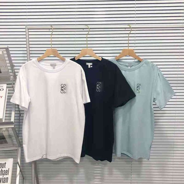 2022 factory wholesale new fashion loe family summer pure color simple knot embroidery round neck short sleeve t-shirt, White
2022 factory wholesale new fashion loe family summer pure color simple knot embroidery round neck short sleeve t-shirt, White