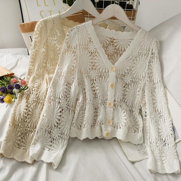 women's blouses & shirts summer blouse korean retro solid color v-neck hollow crochet long-sleeved shirt slim waist female de360, White
women's blouses & shirts summer blouse korean retro solid color v-neck hollow crochet long-sleeved shirt slim waist female de360, White