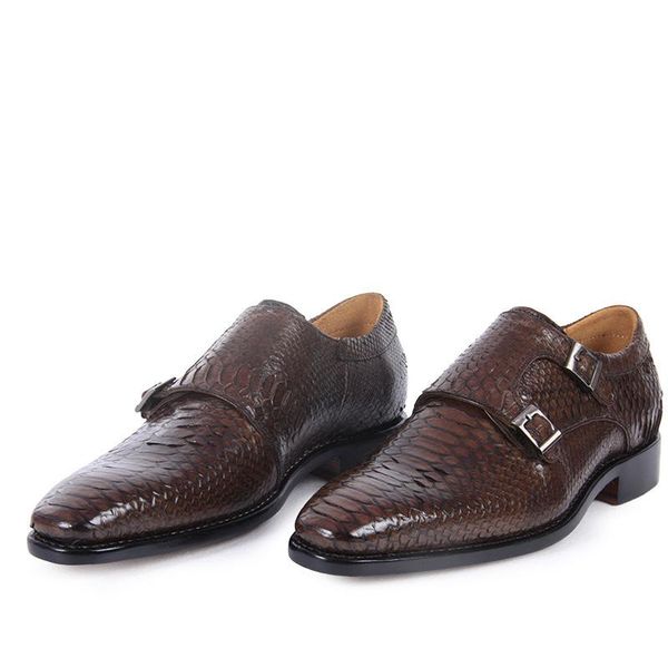 high-end luxury imports snake leather shoes dress men's handmade authentic comfortable dinner date, Black
high-end luxury imports snake leather shoes dress men's handmade authentic comfortable dinner date, Black
