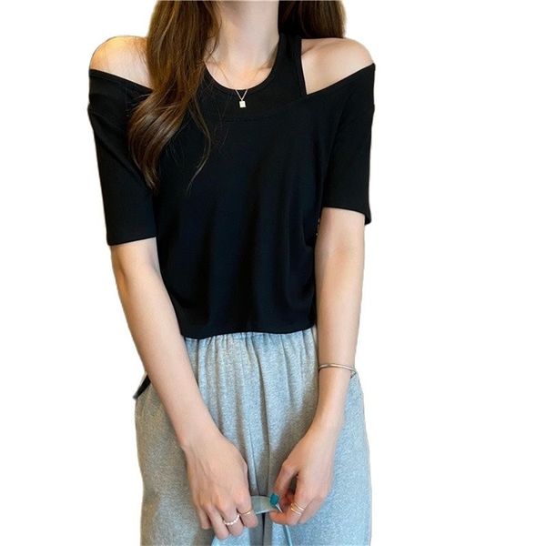 s-4xl fake two-piece round neck strap strapless drawstring short-sleeved t-shirt summer fashion women's clothing 210520, White
s-4xl fake two-piece round neck strap strapless drawstring short-sleeved t-shirt summer fashion women's clothing 210520, White