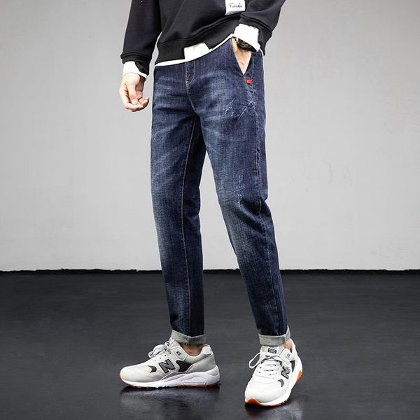 men's jeans 2021 korean fashion slim casual feet brand loose versatile 9-point pants, Blue
men's jeans 2021 korean fashion slim casual feet brand loose versatile 9-point pants, Blue