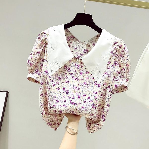 women's blouses & shirts korean style 2021 summer retro floral shirt for women puff short sleeves girls ladies fashion casual, White
women's blouses & shirts korean style 2021 summer retro floral shirt for women puff short sleeves girls ladies fashion casual, White