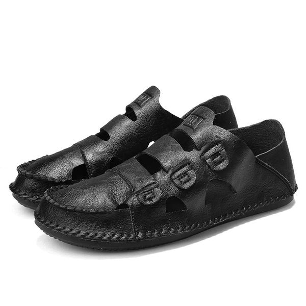summer casual men's sandals leather loafers breathable slippers tenis masculino male moccasin homme dress shoes, Black
summer casual men's sandals leather loafers breathable slippers tenis masculino male moccasin homme dress shoes, Black